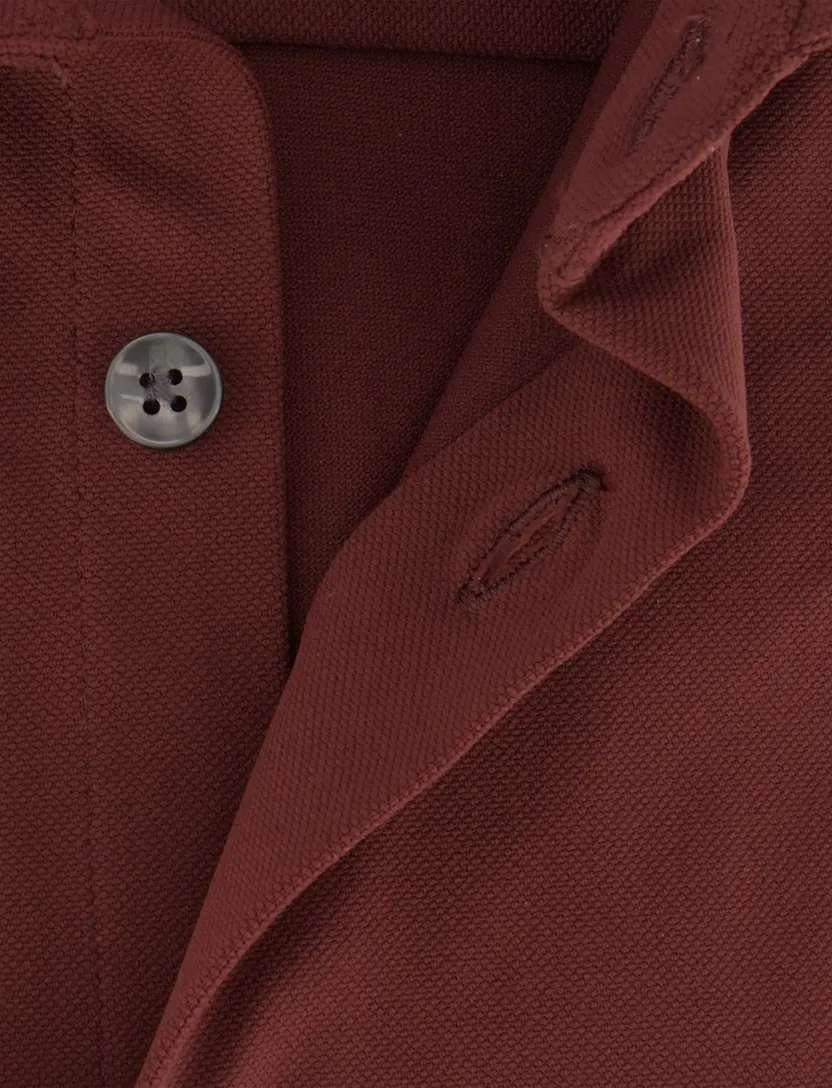 Knitted overhemd John Miller Slim Fit bordeaux stretch