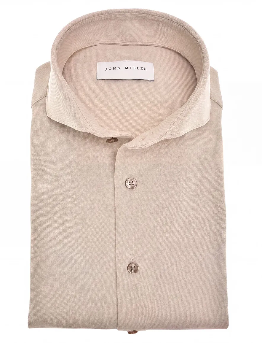 Beige overhemden John Miller Slim Fit stretch