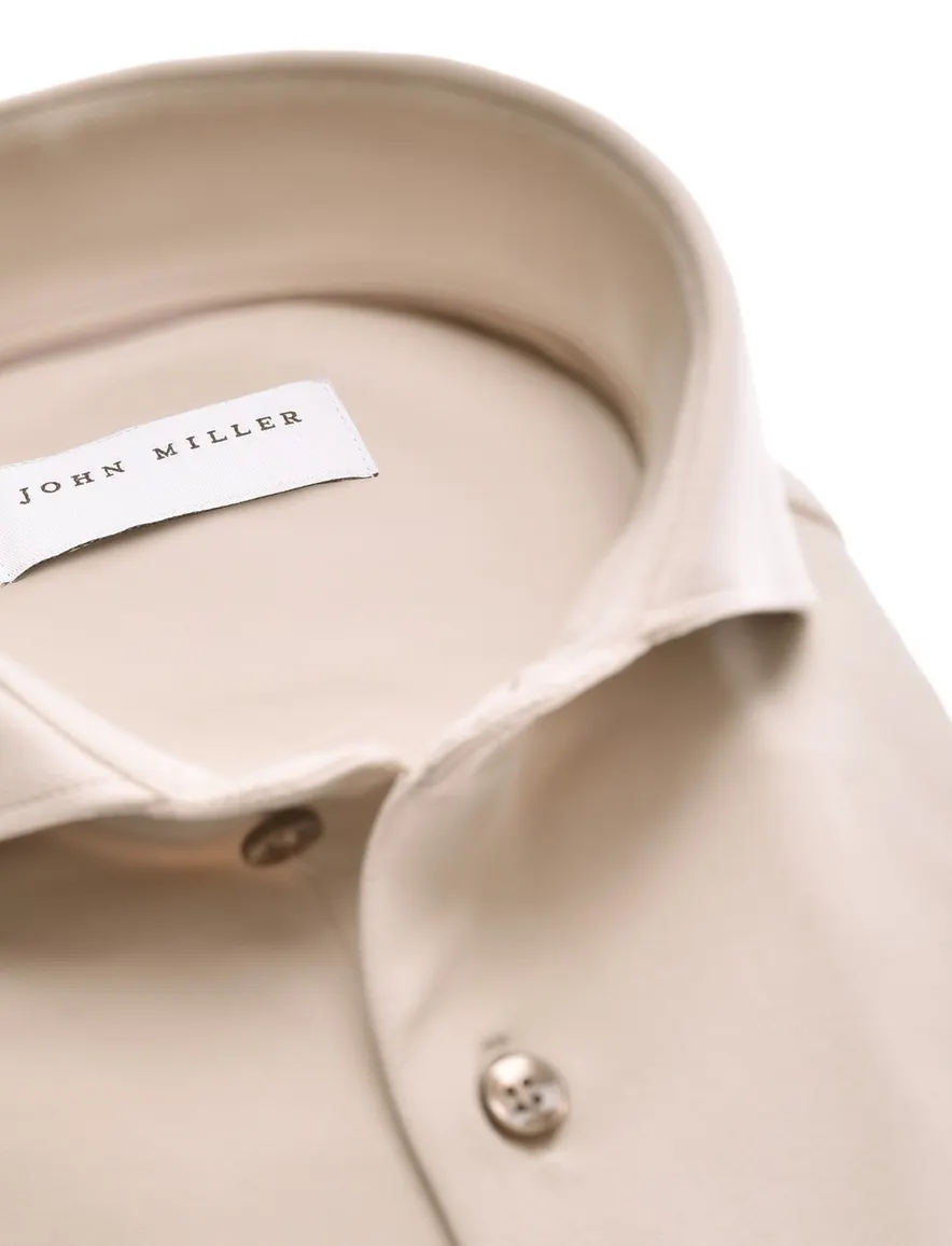 Beige overhemden John Miller Slim Fit stretch
