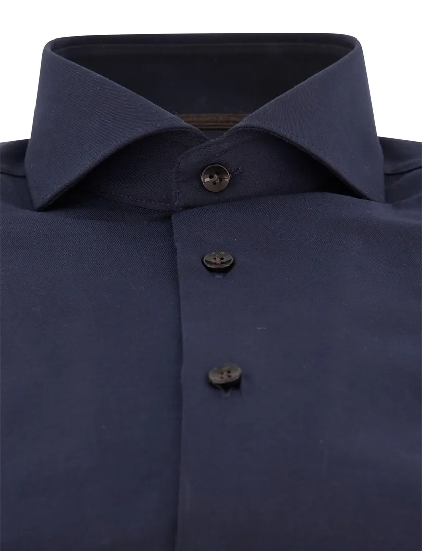 Overhemd John Miller Slim Fit donkerblauw stretch