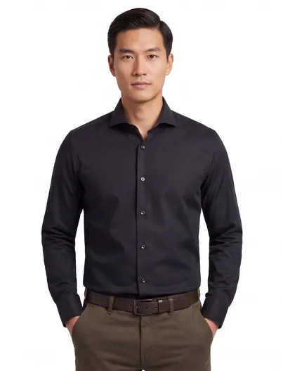 John Miller John Miller Slim Fit overhemd donkerblauw mouwlengte 7