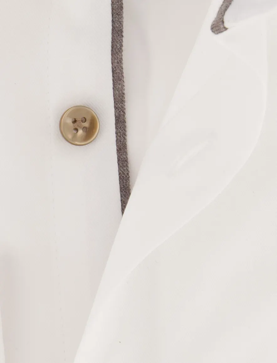John Miller Slim Fit overhemd wit stretch