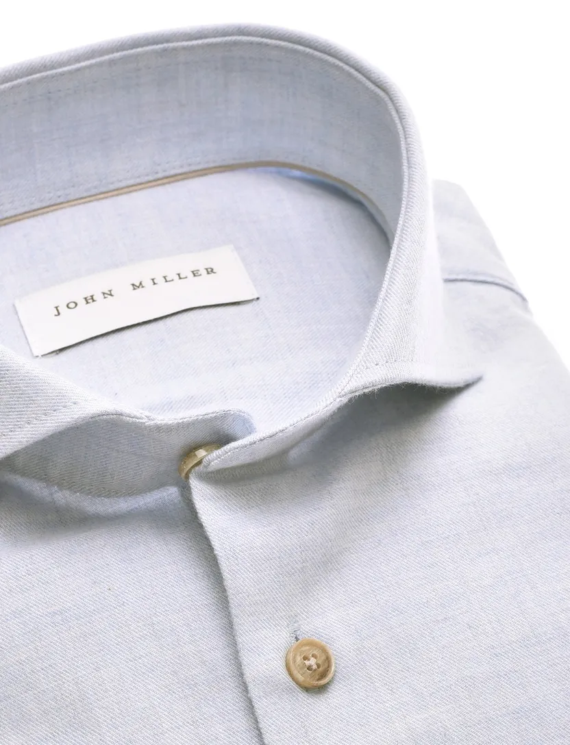 Overhemd John Miller Slim Fit lichtblauw gemêleerd