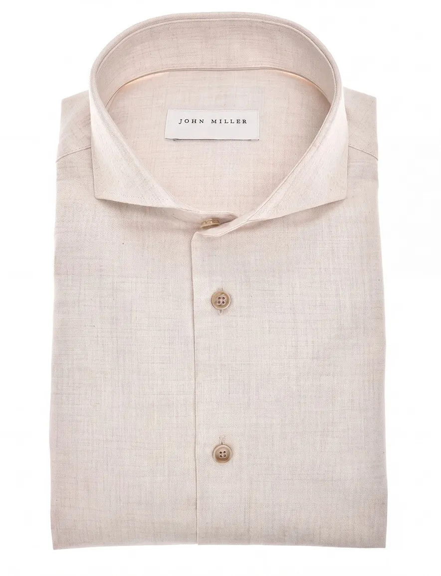 Overhemd John Miller beige 5142958-62
