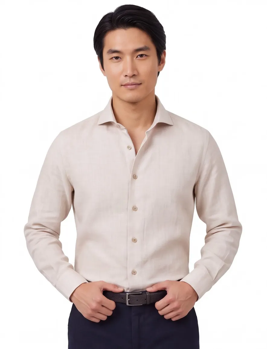 Overhemd John Miller beige 5142958-62