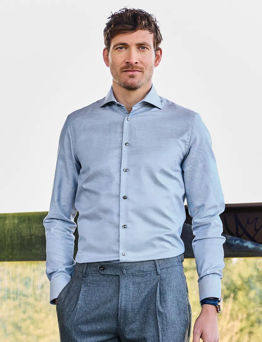Overhemd John Miller Tailored Fit New lichtblauw strijkvrij