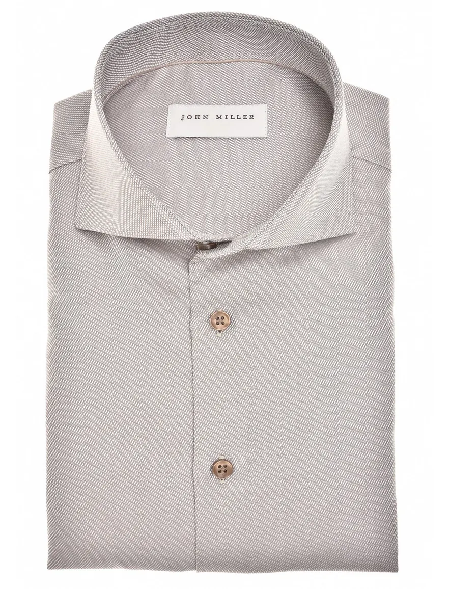 Overhemd John Miller beige 5142879-64