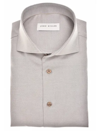 John Miller Overhemd John Miller Tailored Fit New beige strijkvrij