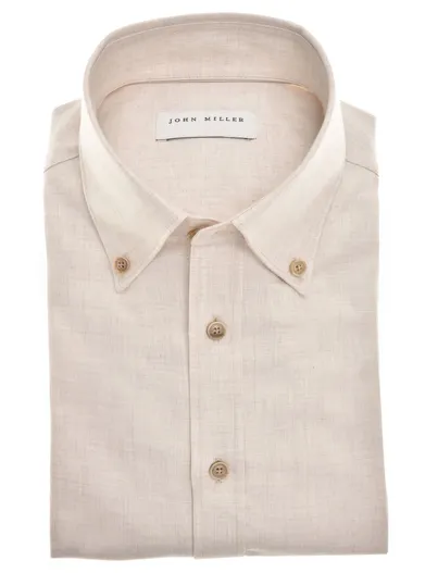 John Miller Overhemd John Miller Tailored Fit New beige