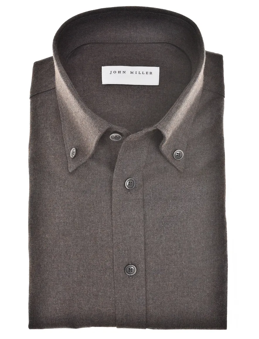 John Miller Tailored Fit New overhemd bruin