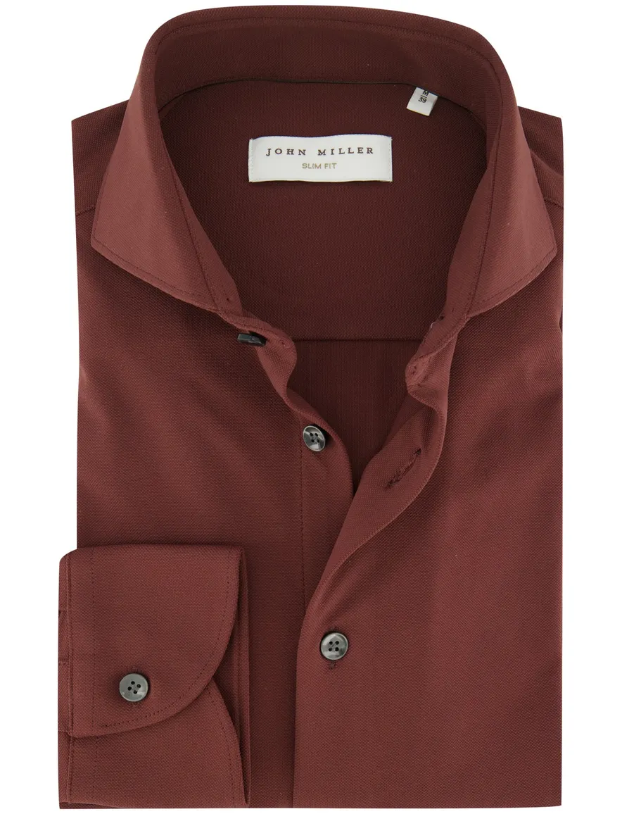 Overhemd John Miller bordeaux 5142675-49