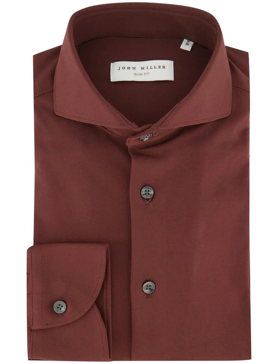 Overhemd John Miller bordeaux 5142675-49
