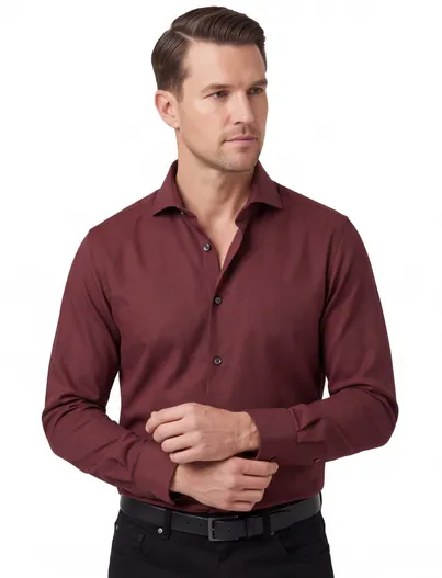 John Miller Overhemd John Miller Slim Fit bordeaux