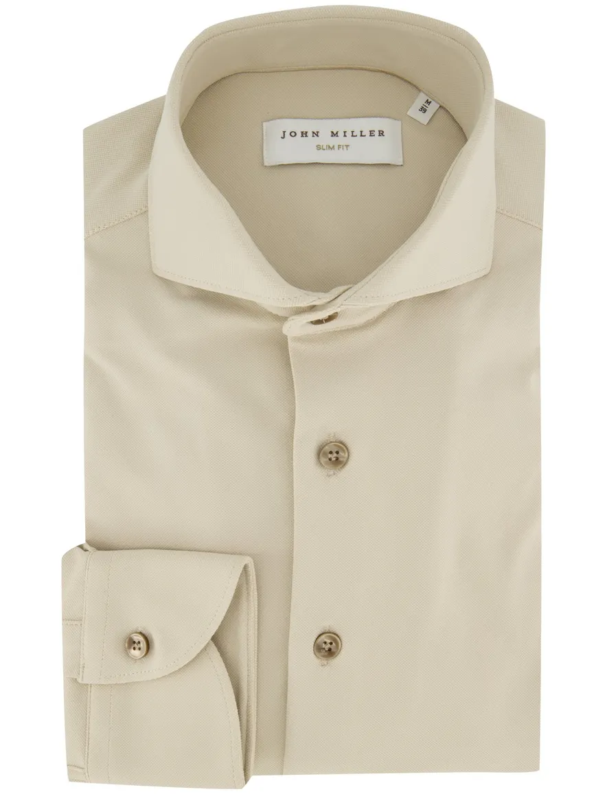 Overhemd John Miller beige 5142675-62