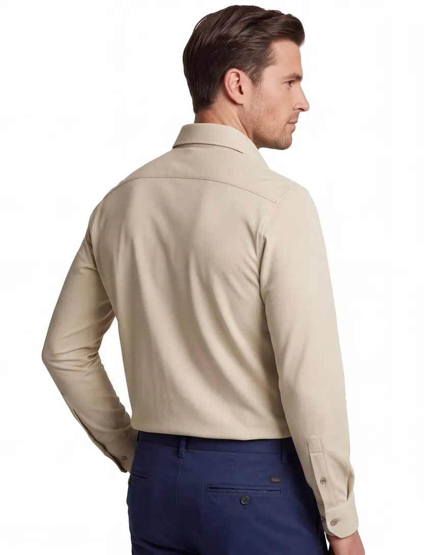 Overhemd John Miller beige 5142675-62