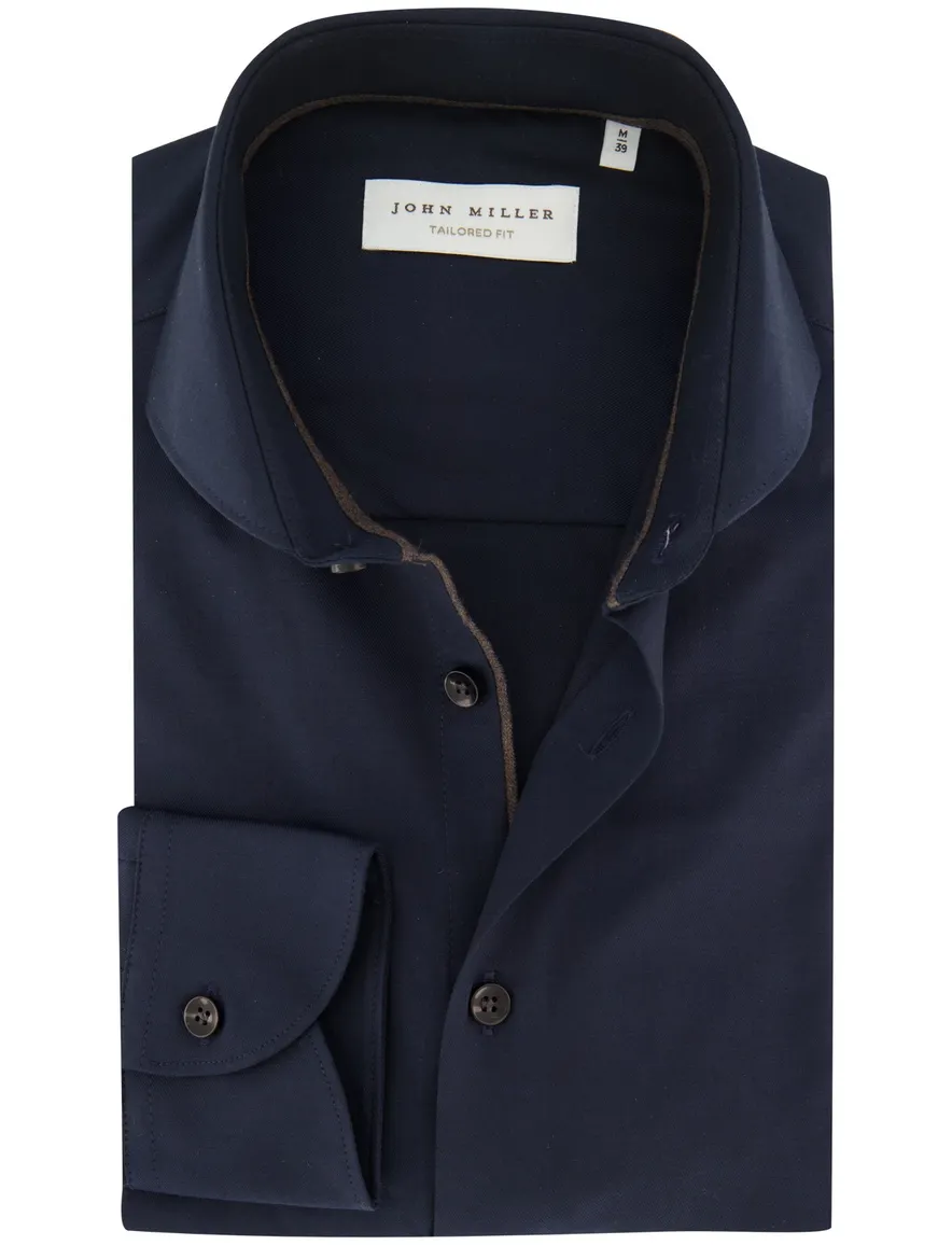 John Miller overhemd donkerblauw normale fit