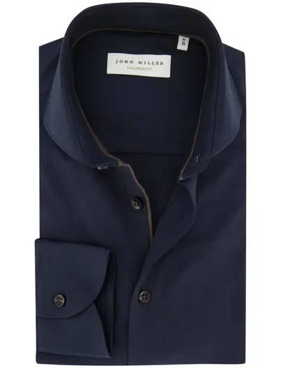 John Miller Overhemd John Miller donkerblauw normale fit
