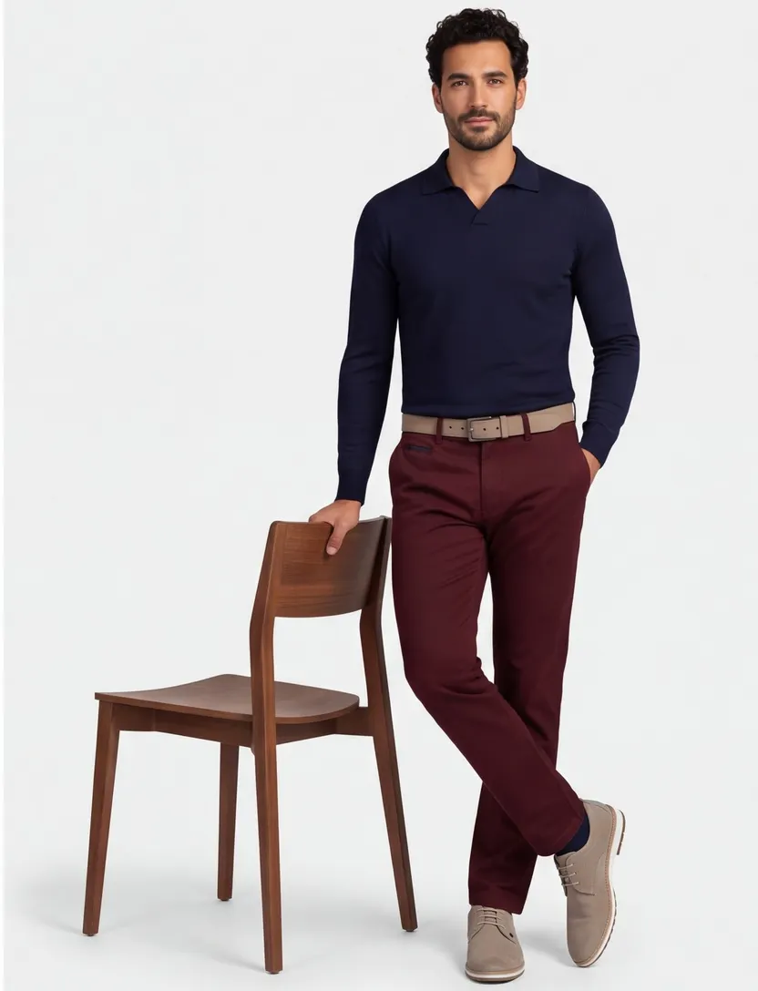 Broeken Gardeur Benny bordeaux flatfront