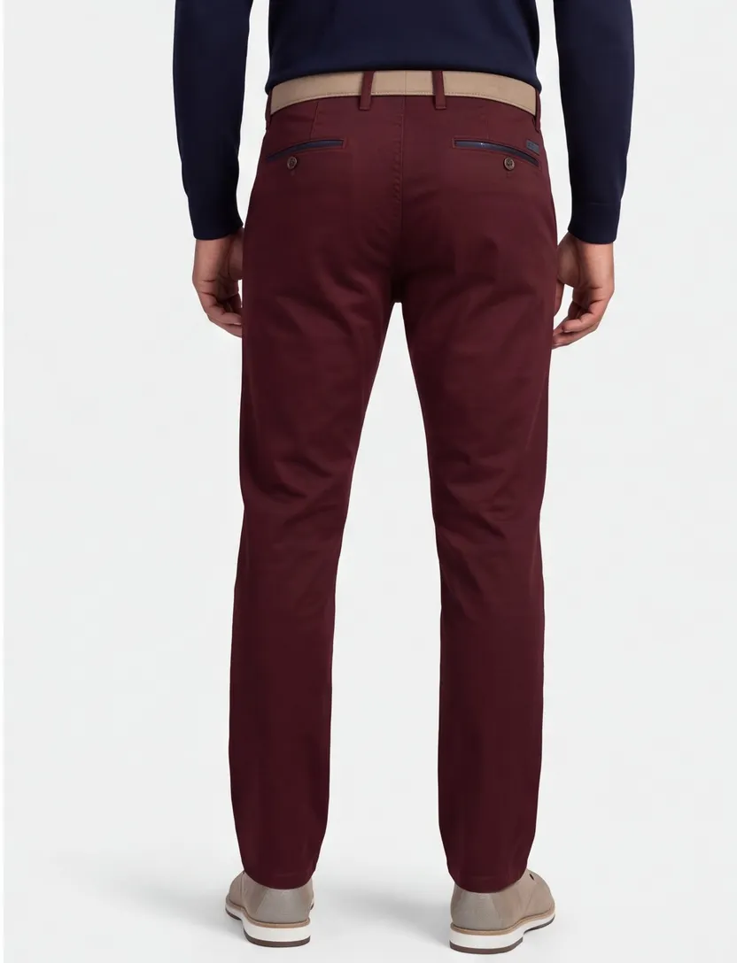 Broeken Gardeur Benny bordeaux flatfront