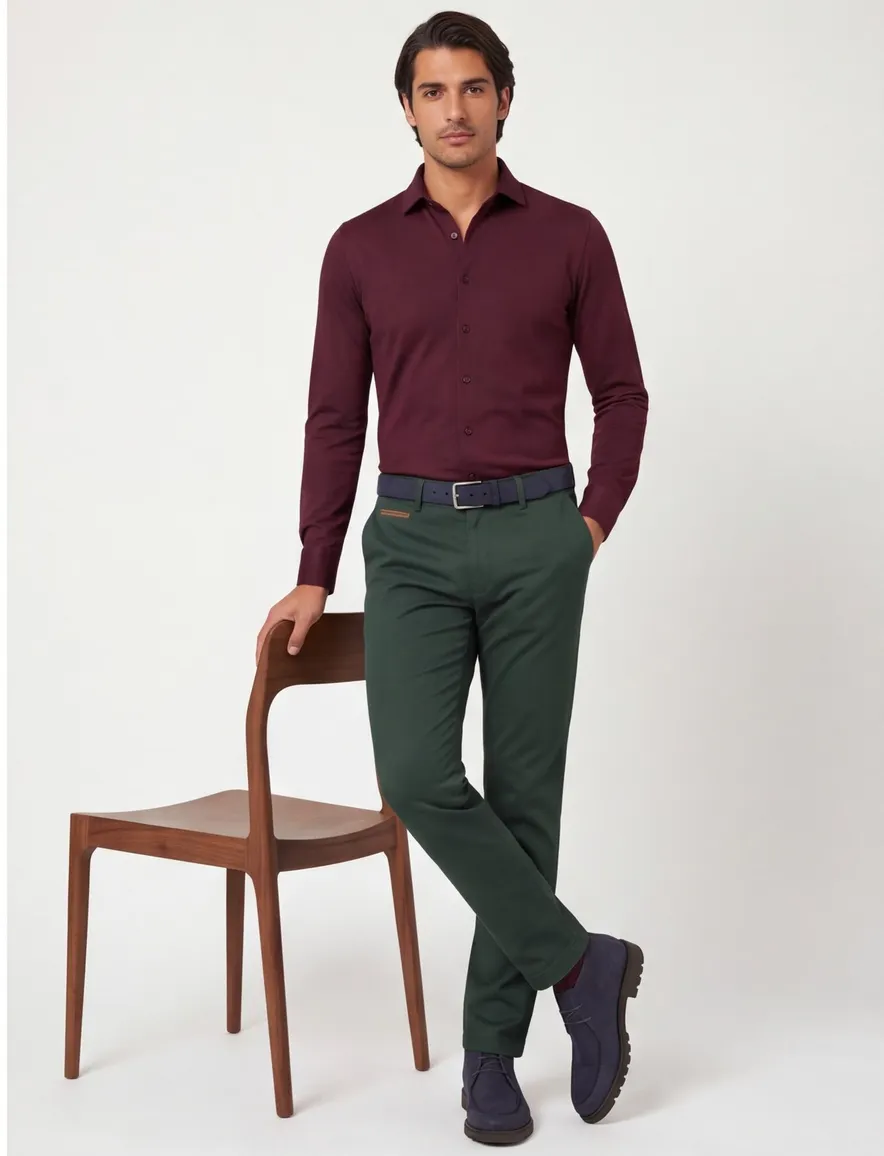 Gardeur Benny flatfront broek donkergroen