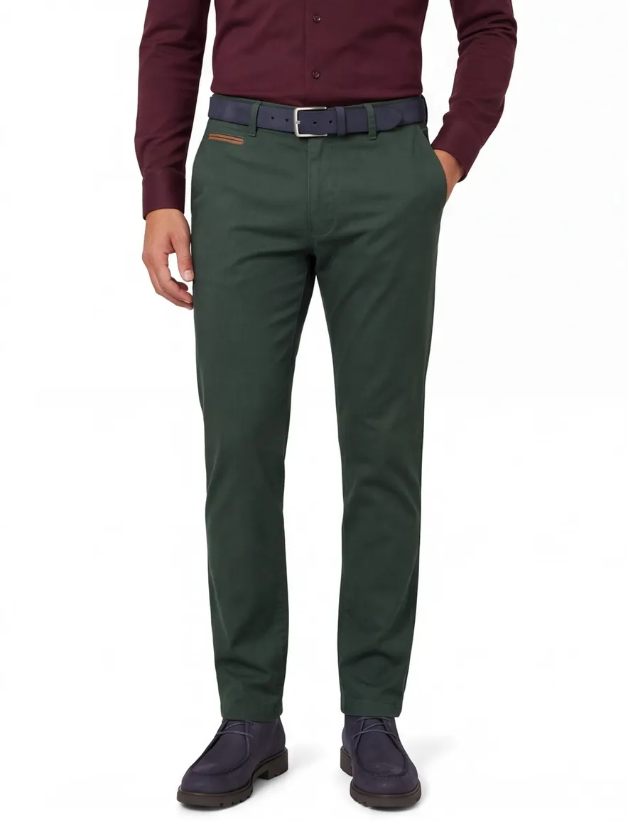 Gardeur Benny flatfront broek donkergroen