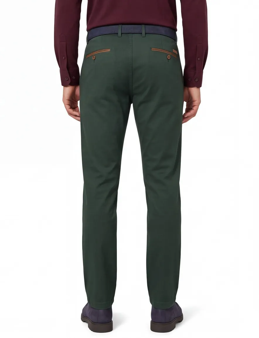 Gardeur Benny flatfront broek donkergroen