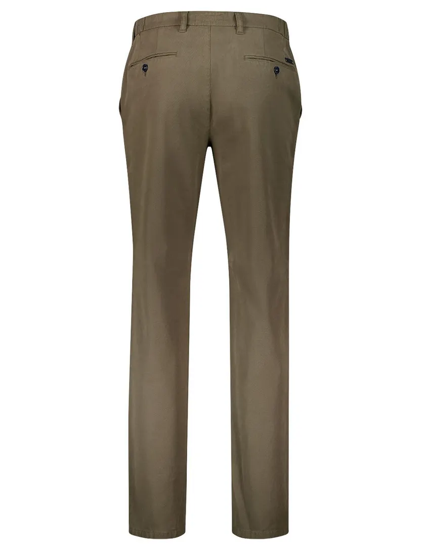 Broeken Gardeur Bobby khaki flatfront lyocell