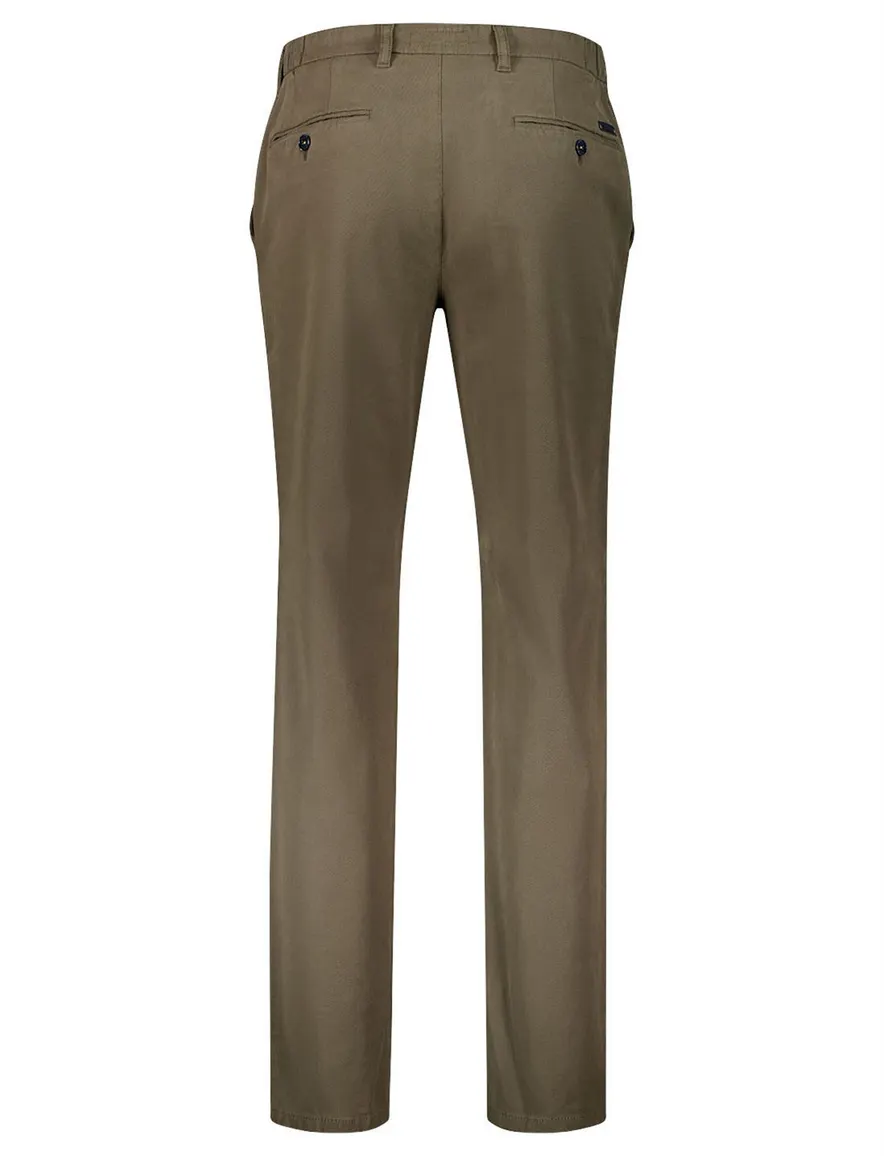 Gardeur Bobby flatfront broek khaki lyocell