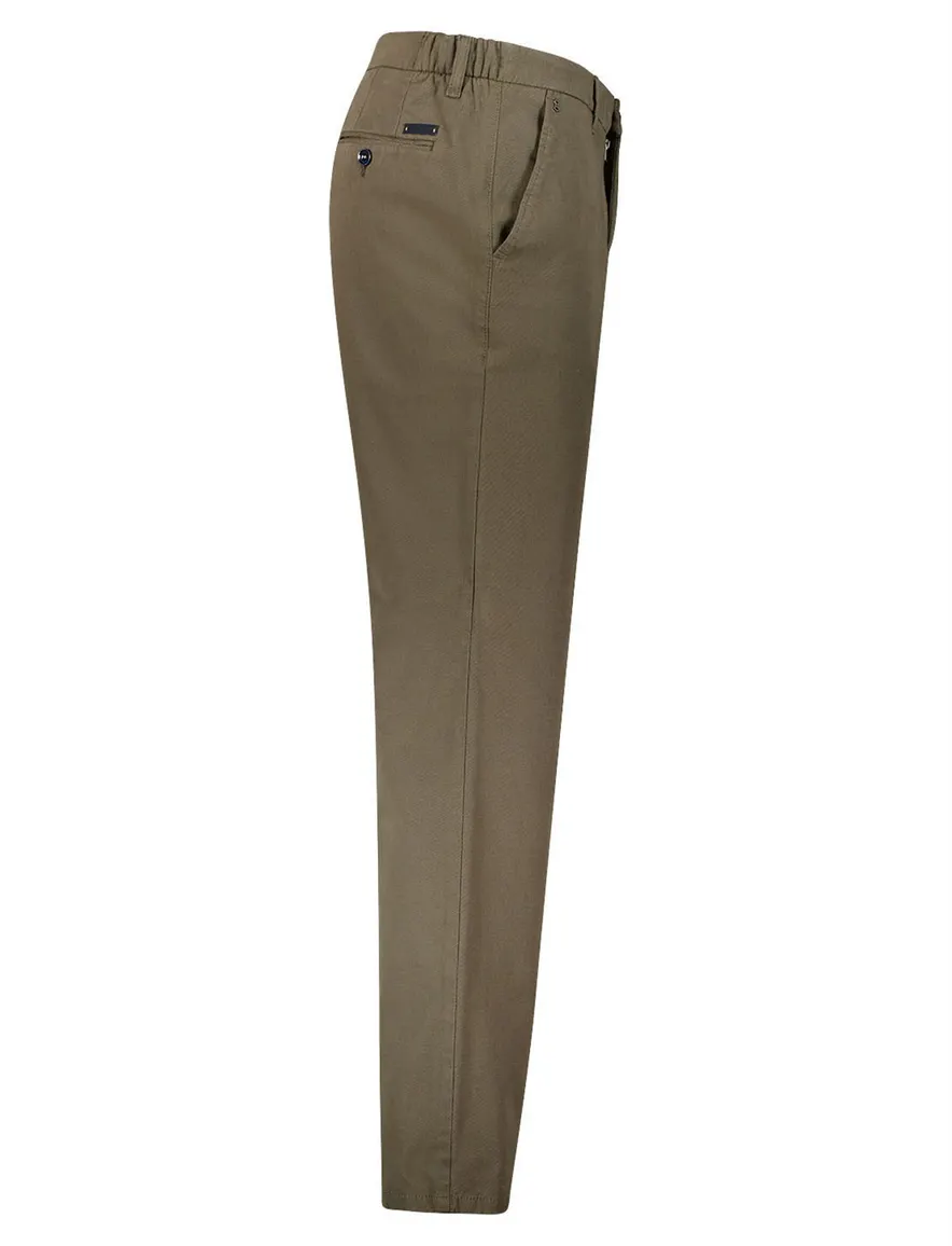 Gardeur Bobby flatfront broek khaki lyocell