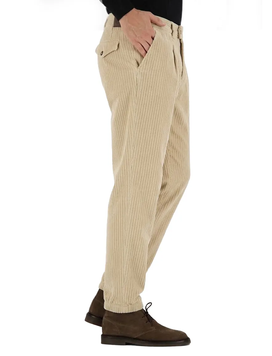 Gardeur broek crème flatfront model