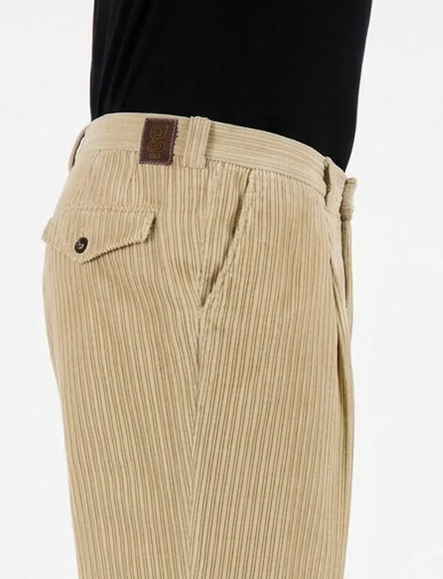 Gardeur broek crème flatfront model