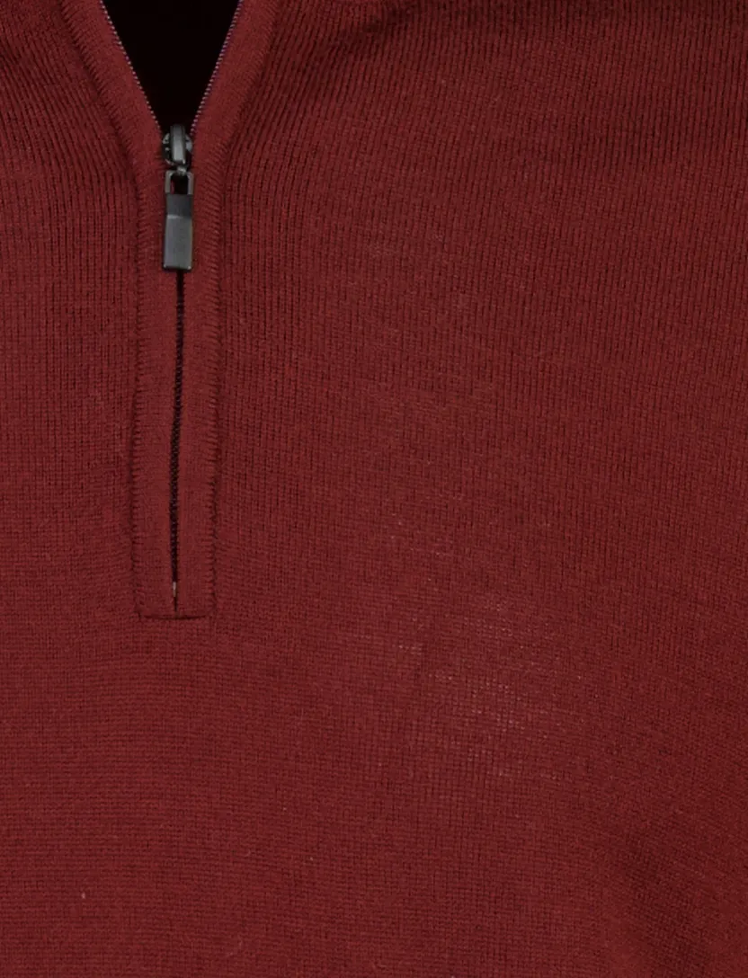 Trui Portofino bordeaux half zip
