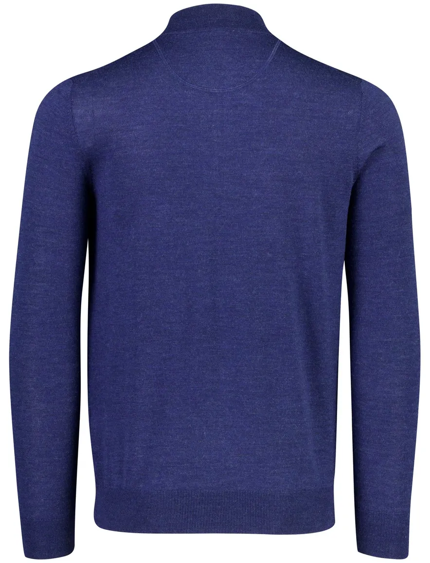 Portofino trui half zip donkerblauw gemêleerd gebreid