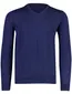 Portofino trui met v hals donkerblauw merinowol
