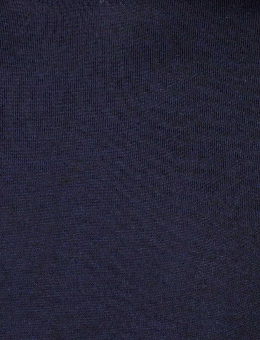 Portofino turtleneck trui donkerblauw gebreid