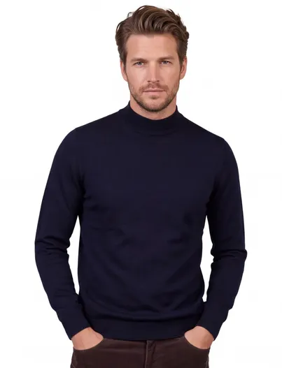 Portofino Trui Portofino navy fijn gebreid merinowol