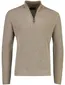 Portofino trui half zip beige gemeleerd grof gebreid