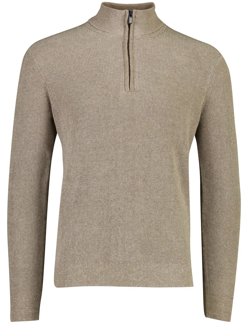 Trui Portofino beige half zip