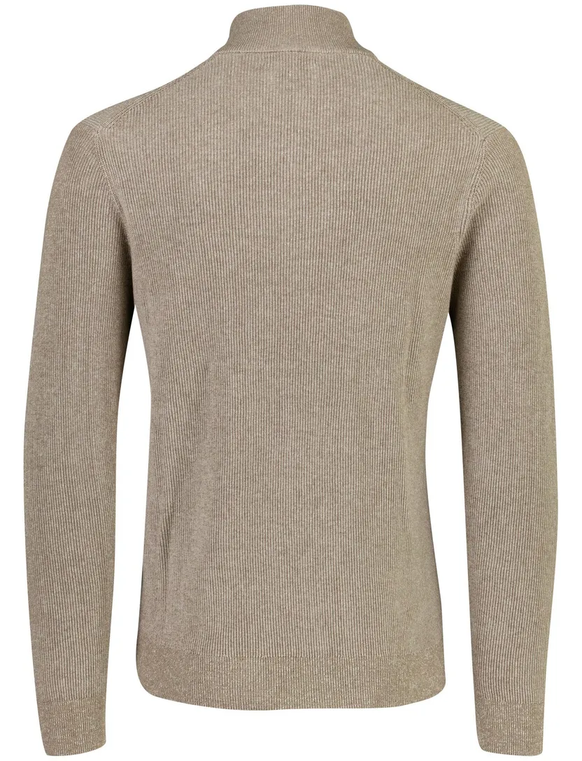 Trui Portofino beige half zip