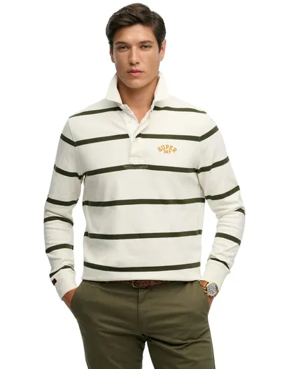 Superdry Superdry poloshirt gestreept wit