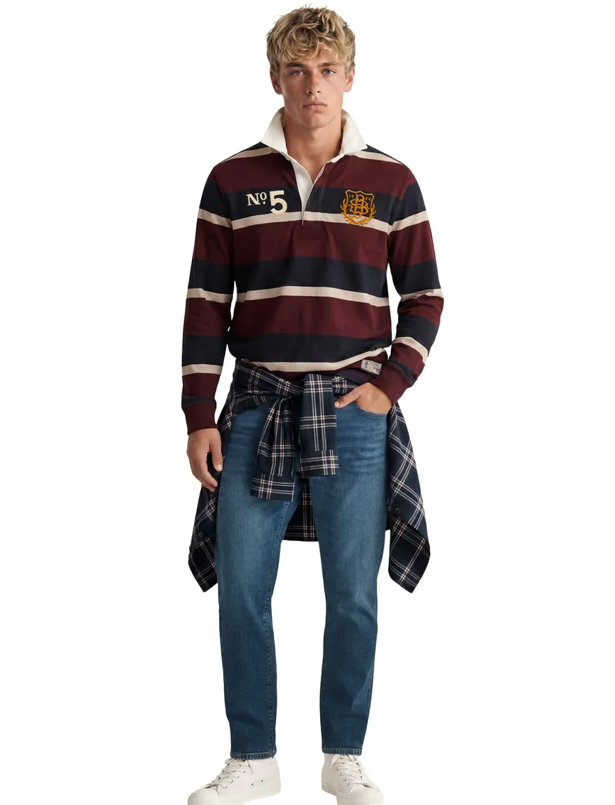 Superdry poloshirt gestreept bordeaux