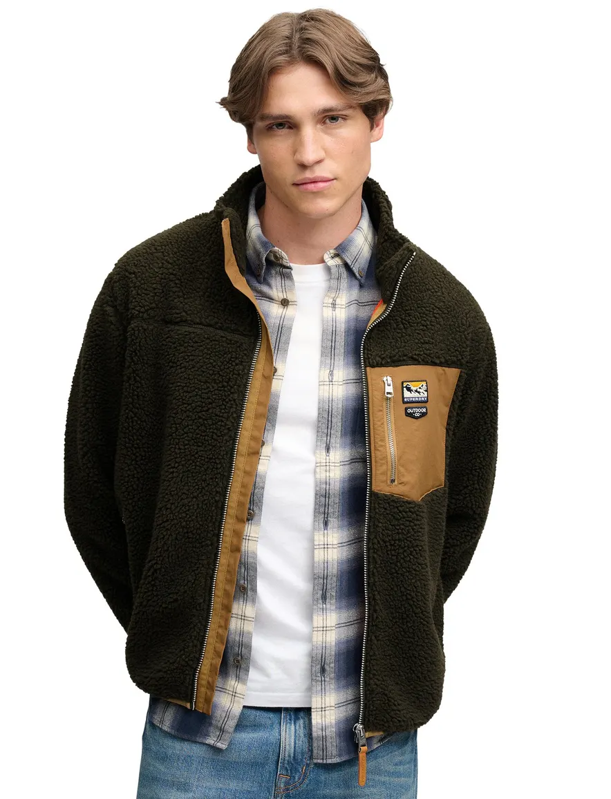 Superdry windjack olijfgroen met borstzak