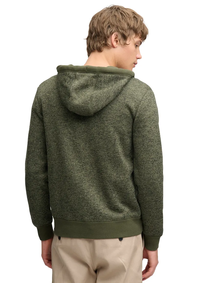 Superdry sweatvest donkergroen met borstzak