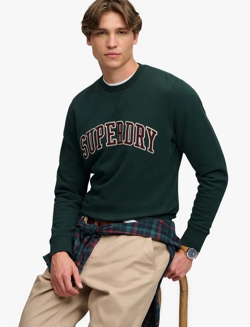Trui Superdry donkergroen opdruk