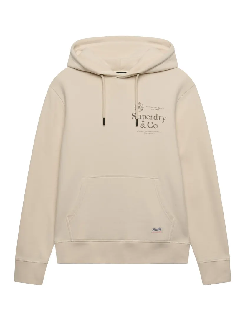 Hoodie Superdry creme opdruk