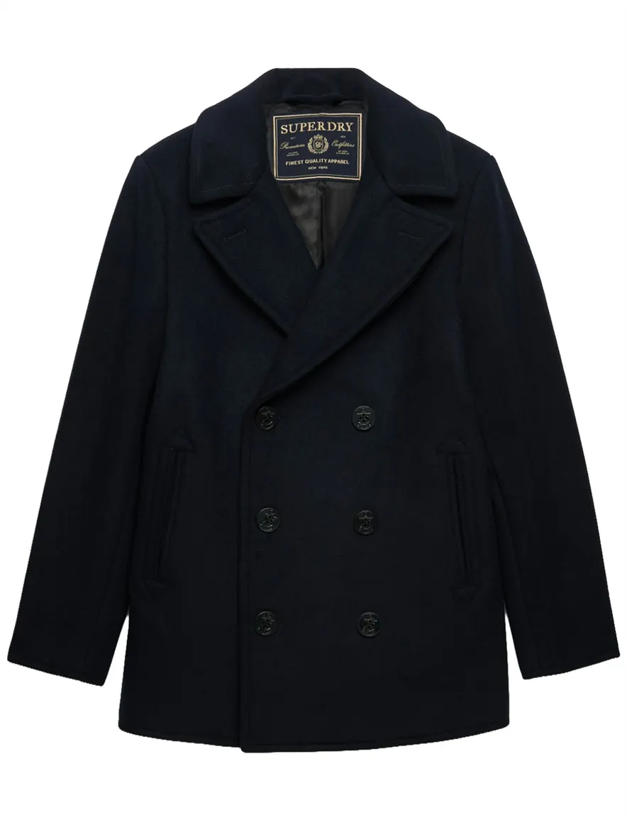 Superdry manteljas donkerblauw