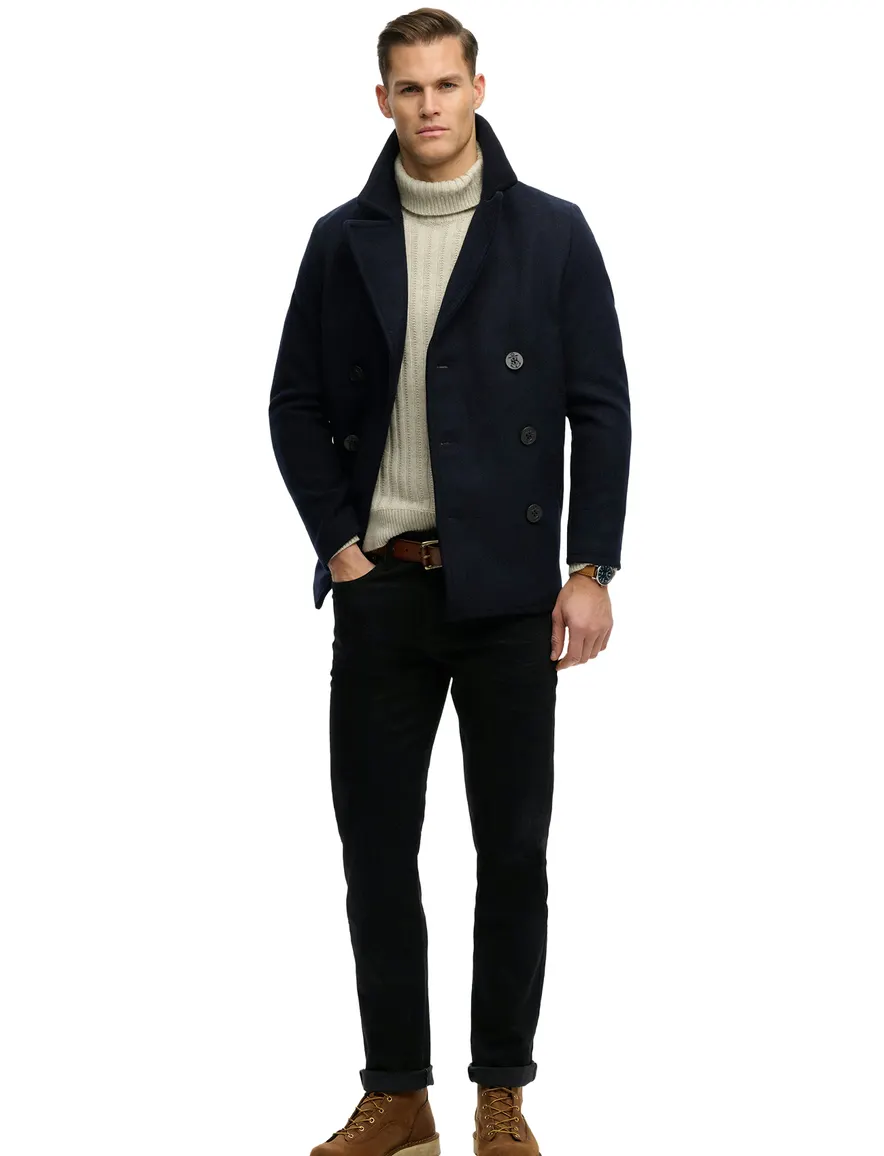 Superdry manteljas donkerblauw