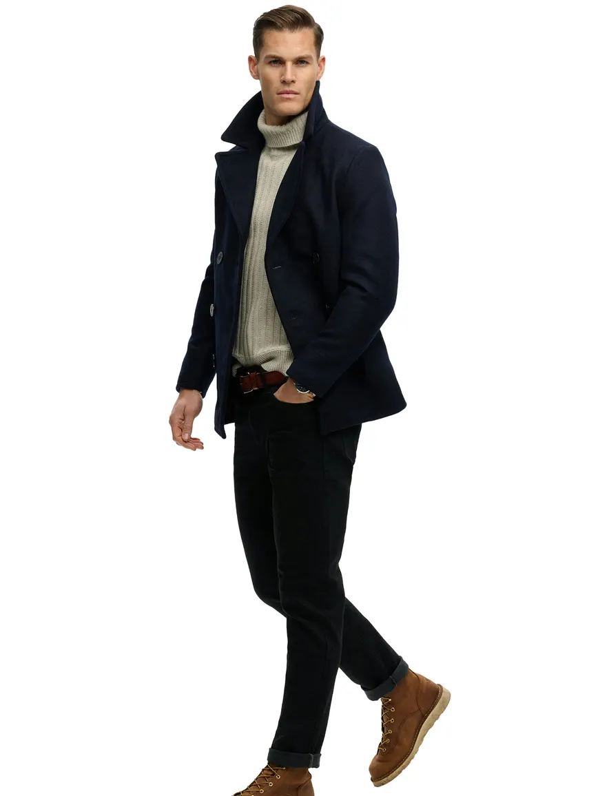 Superdry manteljas donkerblauw