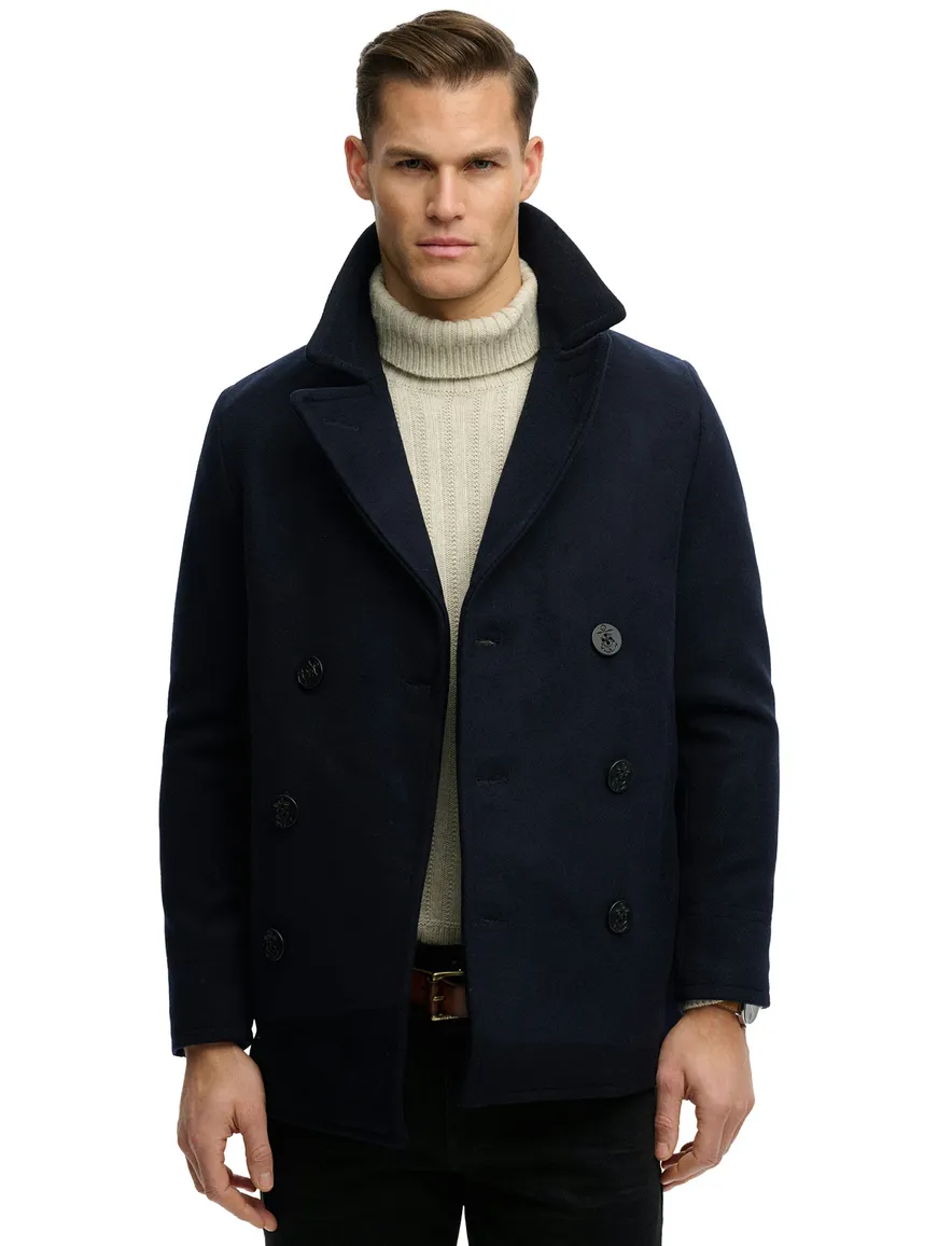 Superdry manteljas donkerblauw