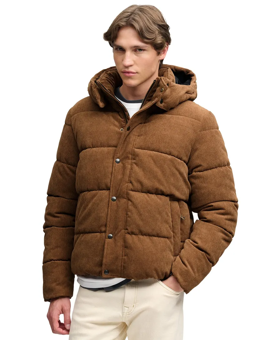 Gewatteerde jas Superdry bruin waterafstotend